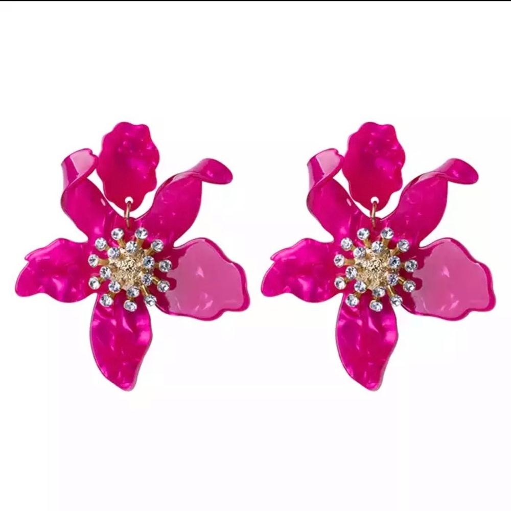 Large beautiful floral earrings